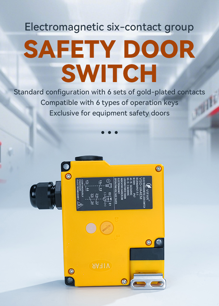 Dual Monitoring Safety Door Switch with 1300N Tensile Strength and ISO14119 Compliance for Industrial Safety