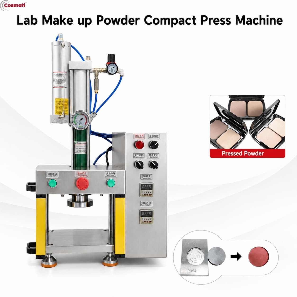 Semi Automatic Pressed Powder Compact Machine Makeup Pan Face Powder Cake Press