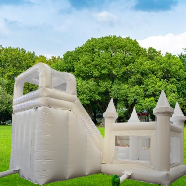 2024 Design White Mini Inflatable Bouncy Castle Combo Bounce with Custom Logo Printed