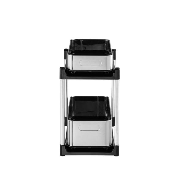 Under Sink Kitchen Storage Rack Clutter-Free 2 Tiers Stainless Steel Kitchen Rack