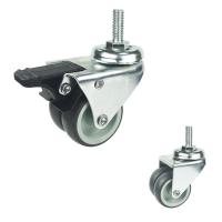 3 pouces Grey Furniture Wheels 176LBS ont fileté le pivot de tige fermant à clef de doubles roulettes de roue