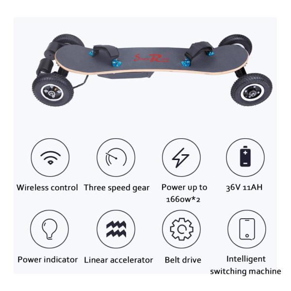 Wear Resistant Portable Electric Skateboard 8 Inch 1 Ply Bamboo Fast Speed
