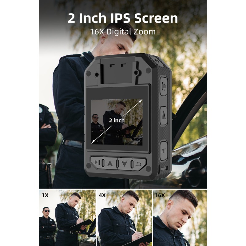 Professional 4K UHD 48MP Body Worn Camera IP66 Waterproof IR Night Vision Body Camera with Wifi and Gps for Security Guard