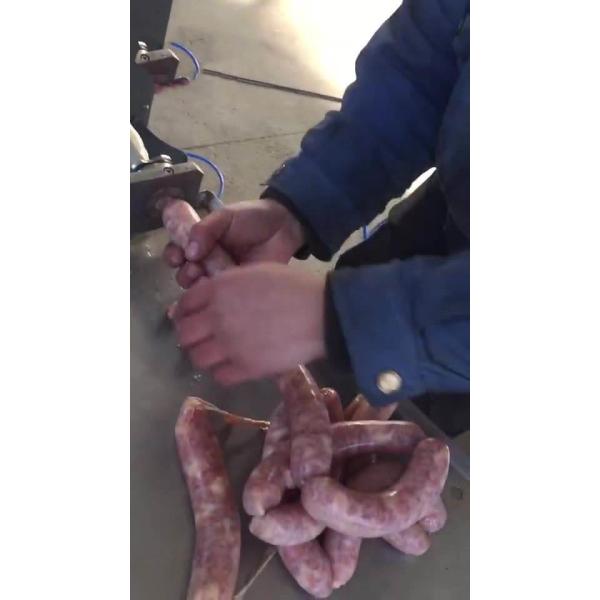 Silver Stainless Steel Sausage Making Machine Fully Automatic Connection And Filling