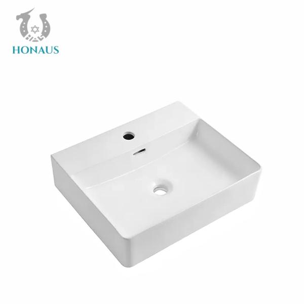 Stylish Solid Bathroom Countertop Basin Above Counter Rectangular Sink 600mm