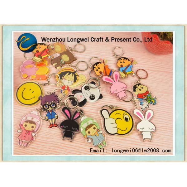 Cartoon Custom Promotional Keychain , Acrylic / Plastic Key Ring