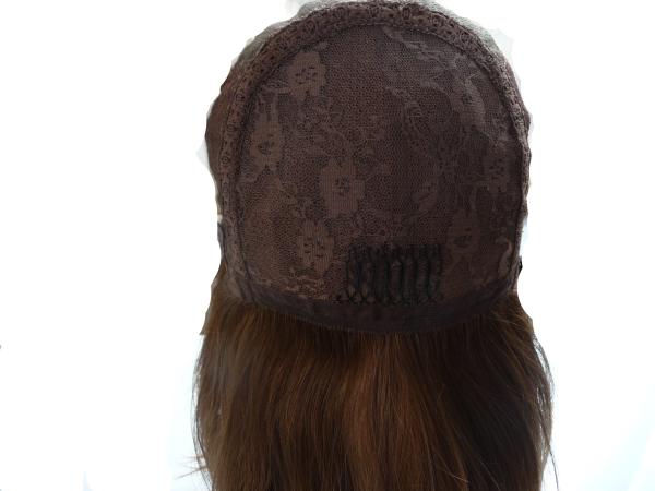 Résistant à la chaleur à ondes droites cheveux humains Perruques à densité moyenne avec des cheveux de bébé
