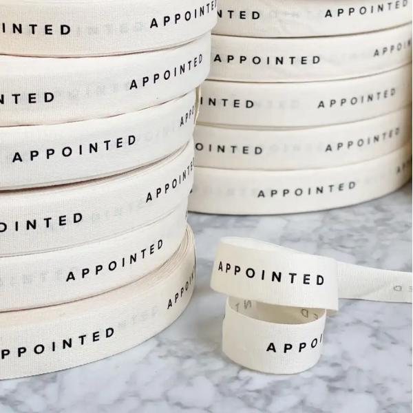 Изготовленная на заказ чернота ленты подарка цветка 100% хлопок с логотипом напечатанным для ремней сумки