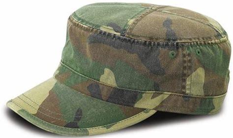 Military Camo Flat Top Army Cap Embroidery Logo / Fitted Strap Closure Available