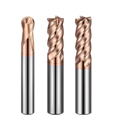 Circular Ball Head Carbide End Mill Cutter HRC55 2 Flute Ball Nose Extended CNC High Hardness Machine Tool Milling Cutter
