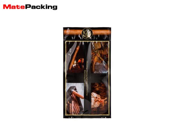 Custom Printed Three Side Seal Plastic Tobacco Pouch Zipper Leaf Bag For Food Package