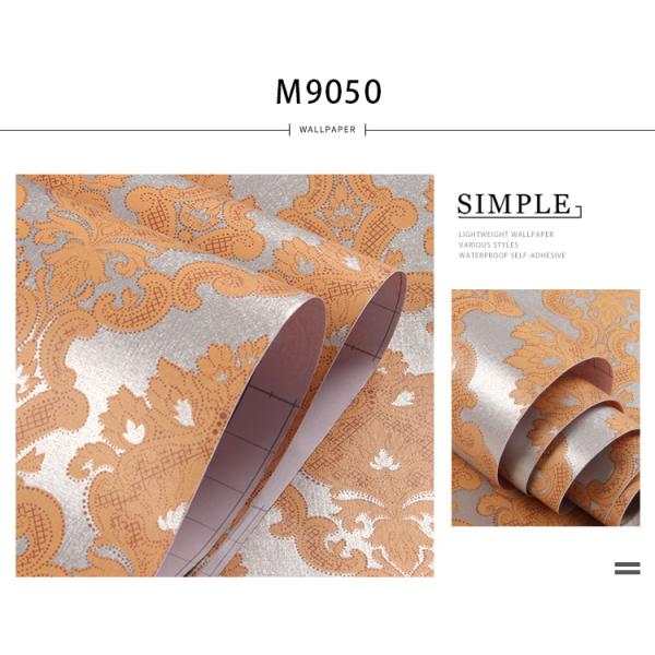 Floral 3D Brick PVC Self Adhesive Wallpaper Roll Heat Insulation