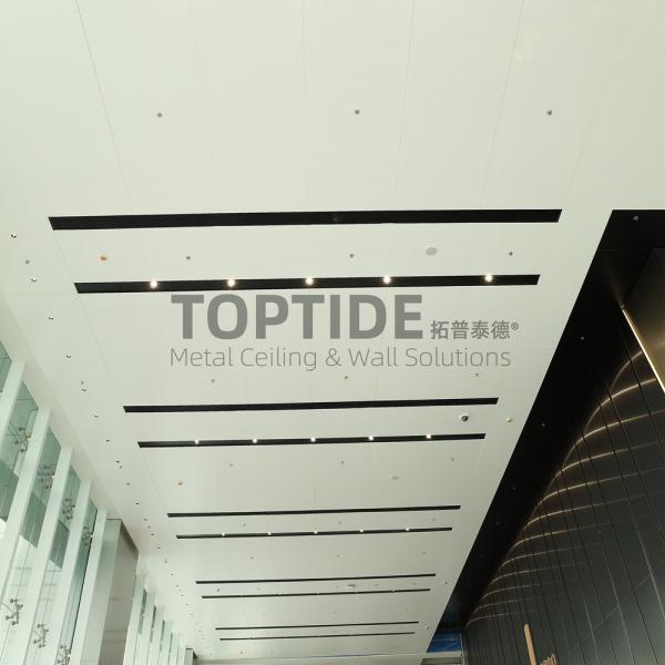 Exhibition Hall Or Airport Customized Irregular Shapes Perforated Aluminum Acoustic Ceiling Panel