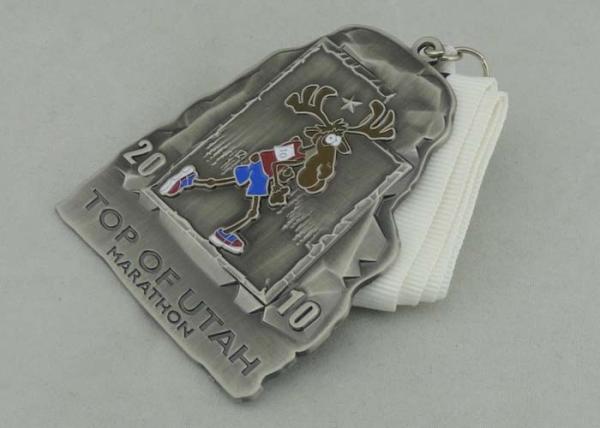 Arcada Lake Triathlon Ribbon Medals , Half Marathon Medal With Short Ribbon