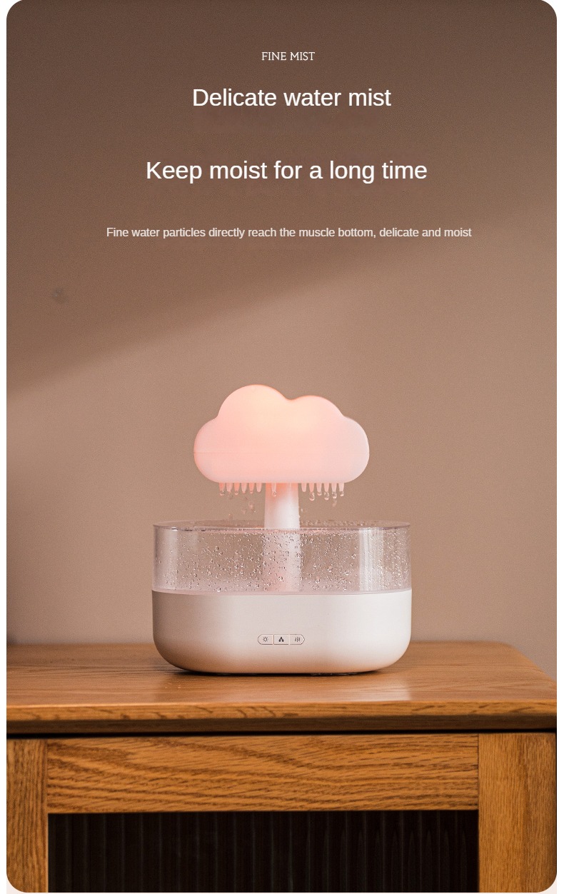 Customized Room Direct Sale Air Essential Oil Ultrasonic Rain Cloud Mushroom Raindrop Aroma Diffuser Humidifier
