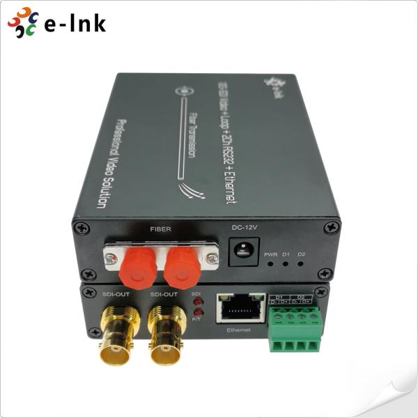 12G-SDI to Fiber Converter with Gigabit Ethernet plus 2Ch Backward RS485 for HDTV