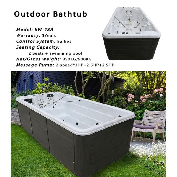 4.8m Outdoor Spa Hot Tub Endless Swim Spa Acrylic Swimming Pool