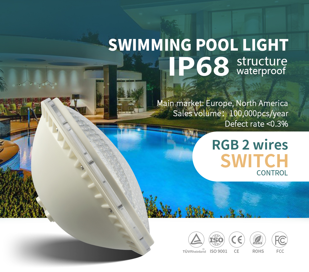 Бассейн 18W IP68 СИД управлением Par56 RGB переключателя цвета RGB для бассейна винила бассейна