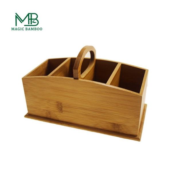 Tamanho personalizado aceito Banbu Desktop Organizer Station Box Storage Holder com alça