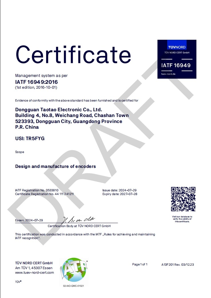 Dongguan Taotao Electronics Co., Ltd. Сертификации