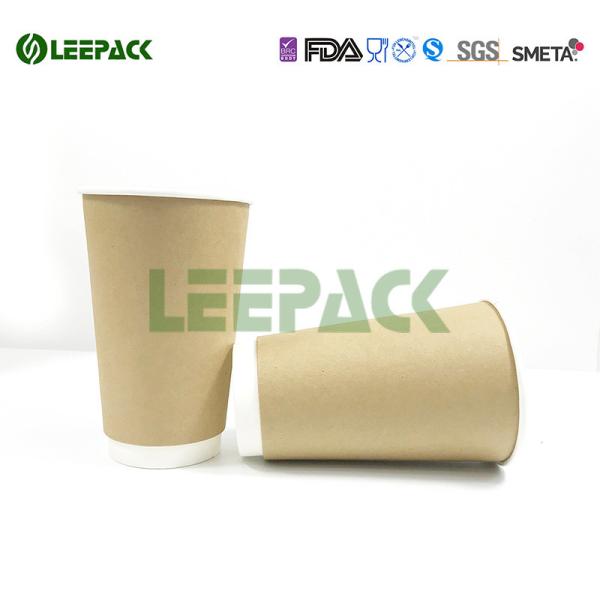 Double Wall Customized Kraft Paper Cups Small/Medium/Large Size For Coffee Wholesale