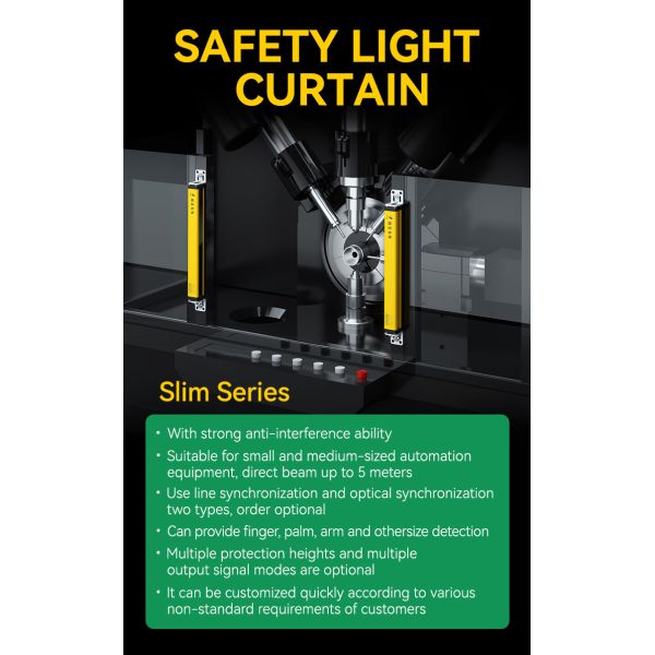 Sensor de cortina de luz de seguridad NPN para detección de objetos en cintas transportadoras, antisísmico