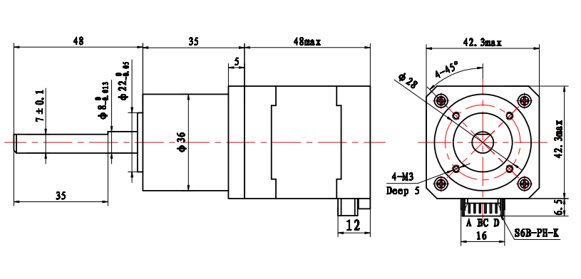 NEMA 17 42x42x48mm зацепил Stepper мотор 2 принтер штрихкода участка 3.6V RoHS