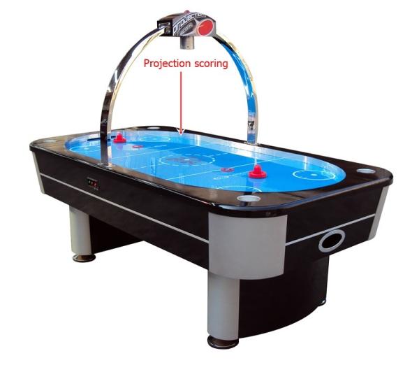 8FT Air Hockey Game Table Electronic Projection Scoring With Oval Blue Surface
