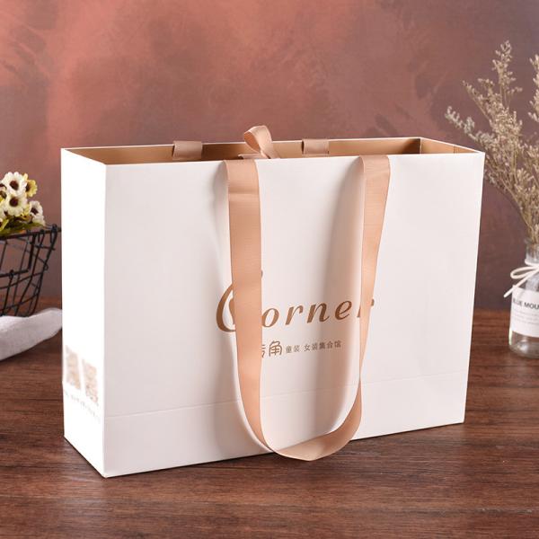 Creatrust Customized Handle Kraft Small Jewelry Survenier Golden Printed Panama Tyvek Grocery Paper Bag