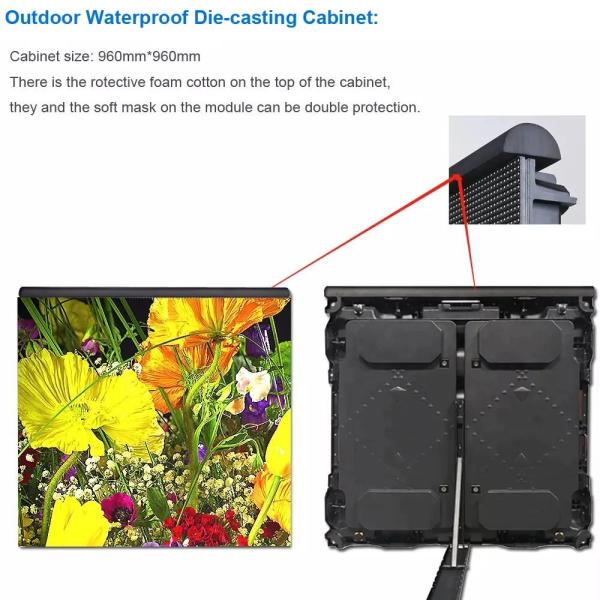 Hd video wall 960x960mm P10/P8/P5 SMD outdoor advertising full color die casting football stadium perimeter led screen