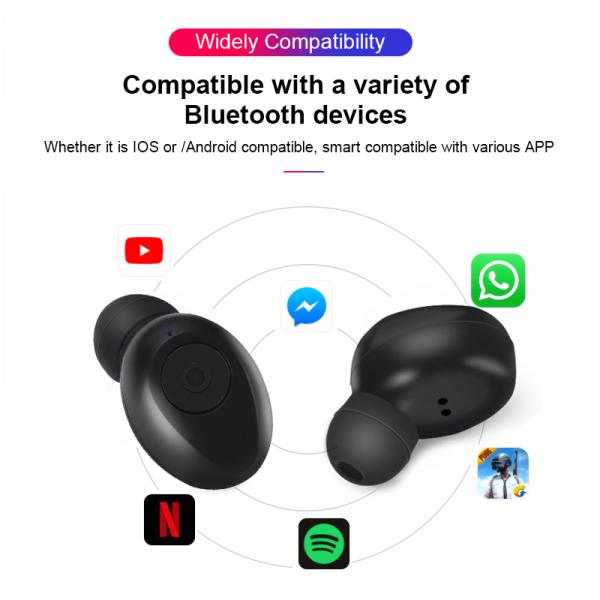 Наушник радиотелеграфа F9 Tws Bluetooth 5,0 в шлемофоне Earbuds спорта наушников наушников наушников уха хэндс-фри для телефона с Mic
