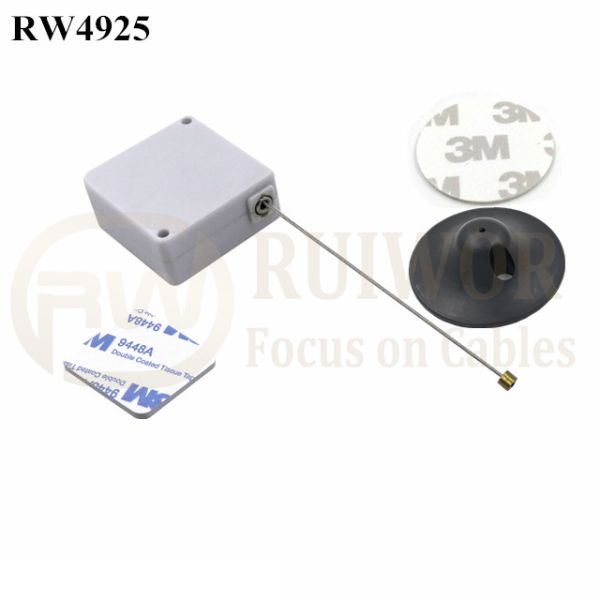 RW4925 Square Ratcheting Retractable Tether Plus Ratchet Function And Dia 38mm Circular Adhesive Plastic Plate