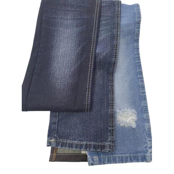 Tejido vaquero de algodón poliéster de 13 oz, color índigo oscuro JSD3364
