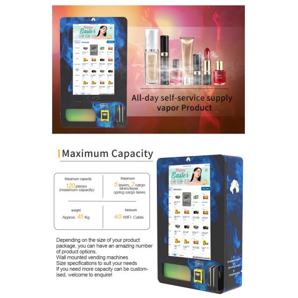 Automatic Mini Vending Machine 32 Inch Digital Screen Age Verification Vending Machine With Id Card Reader