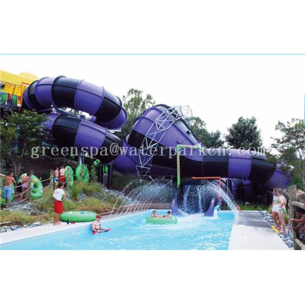 Fiberglass Commercial Playground Equipment Long Funny For Aqua Fun Park
