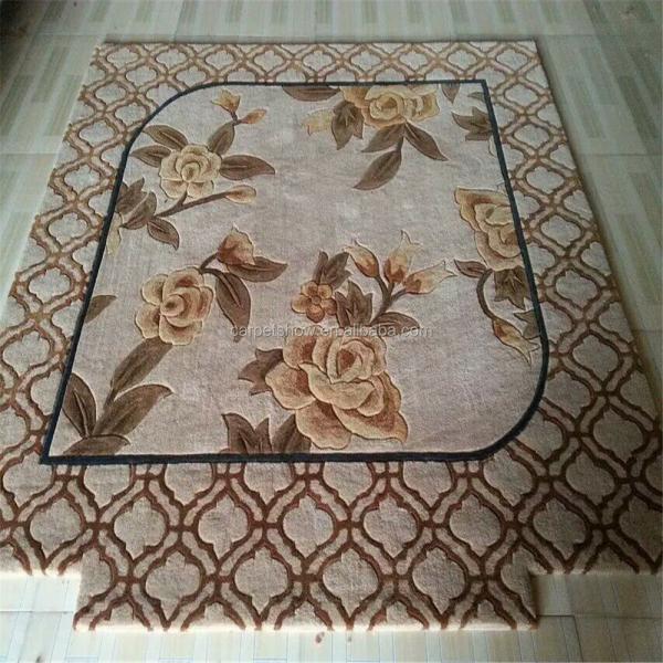 Acrylic Round Area Rug Hand Tufted Carpet with 12mm Pile Height and Excellent