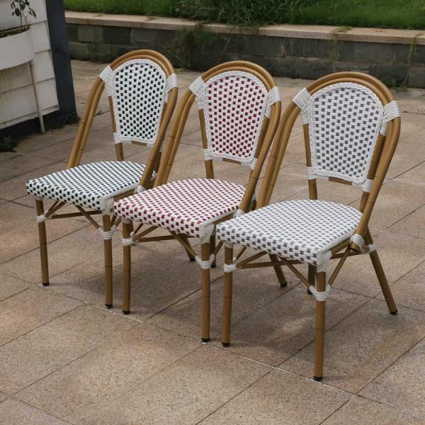 Waterproof PE Rattan Wicker Chair for French Bistro Garden Furniture in Cottage