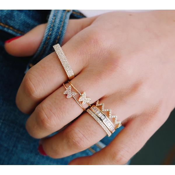 Butterfly White CZ 925 Sterling Silver Simply Women's Rings Jewelry