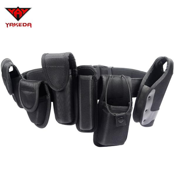 Tactical  Military Combat Belt , 1000D Oxford Black Military Belt With Small Pouches
