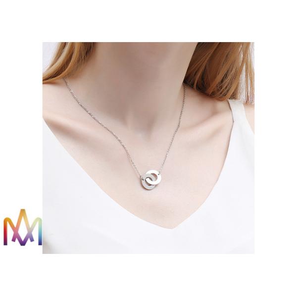 OEM ODM Available Steel Color Double Ring Necklace