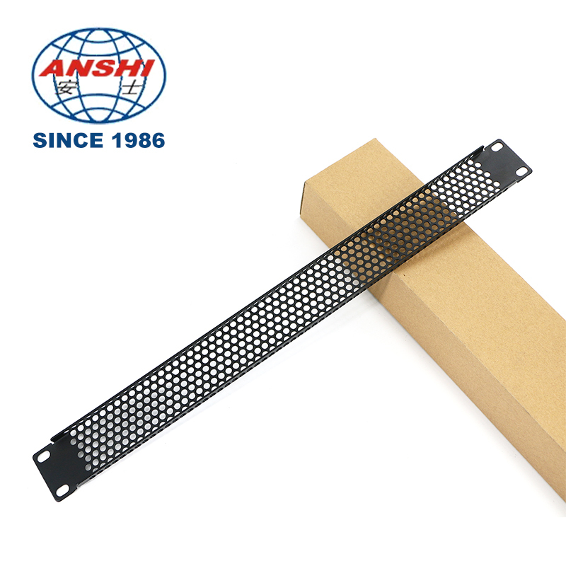 19 Inch 1U Detachable Ventilated Rack Panel With Round Cooling Holes, Dustproof Blank Baffle For Telecom Cabinet Cable Management