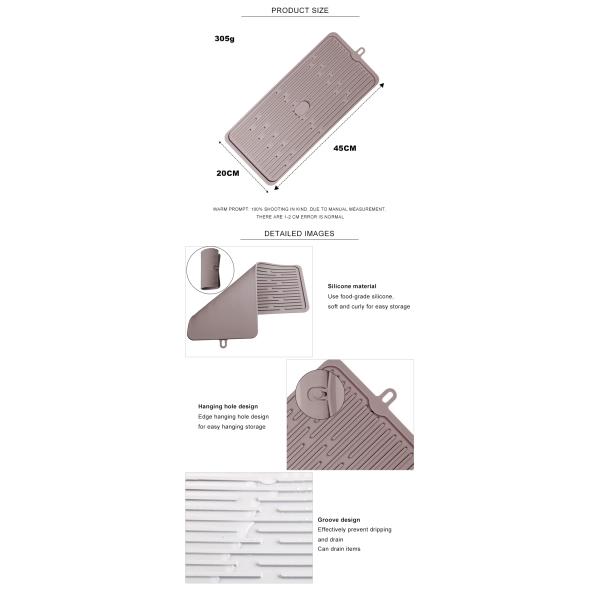 Подгонянная циновка засыхания блюда силикона еды безопасная квадратная