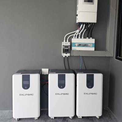 EXLIPORC 51.2V LiFePO4 Solar Battery Pack 15KWH 30KWH Hybrid Grid Wall-Mounted/Floor-Mounted System 300AH 600AH ESS Home Energy