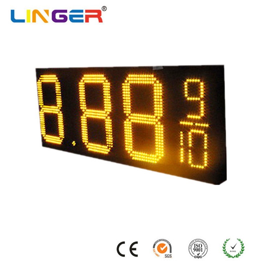 88.88 / 8.88 LED Gas Station Signs Orange Gas Price LED Signs With UV Resistant Acrylic Board