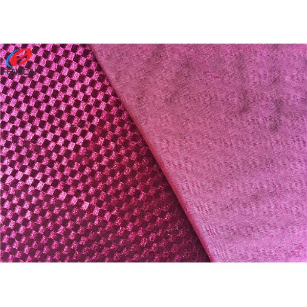 Ткань бархата простирания гравировки полиэстера связанная печатанием, сияющая ткань тартана