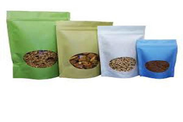 Kraft Paper Packaging Zipper Lock Bags Stand Up CMYK 4 Color Gravure Printing