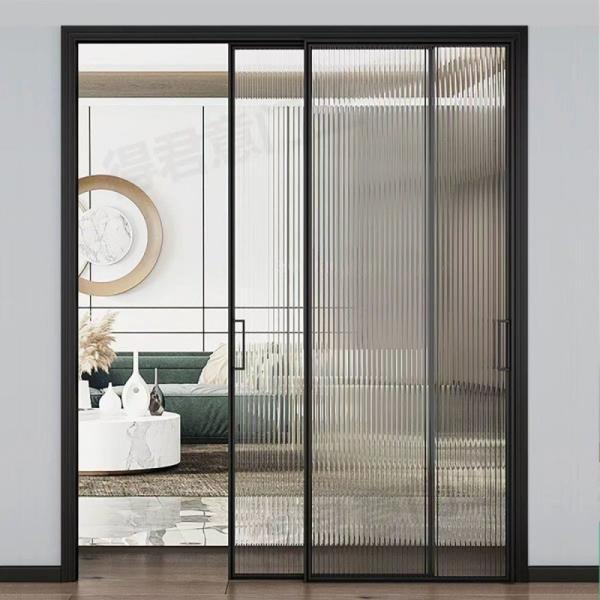 Porta deslizante de elevador de alumínio de design moderno com espessura de parede de 1,4 mm e vidro duplo