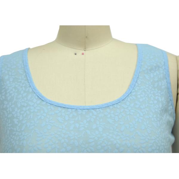 Nice Jacquard Womens Ribbed Tank Tops , Plain Blue Tank Top Logo Printed