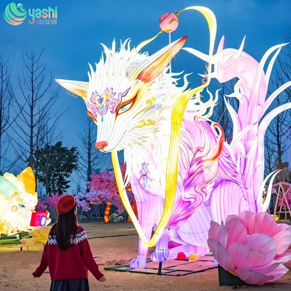 テーマパークやイベント向けのカスタムLEDキツネランタン