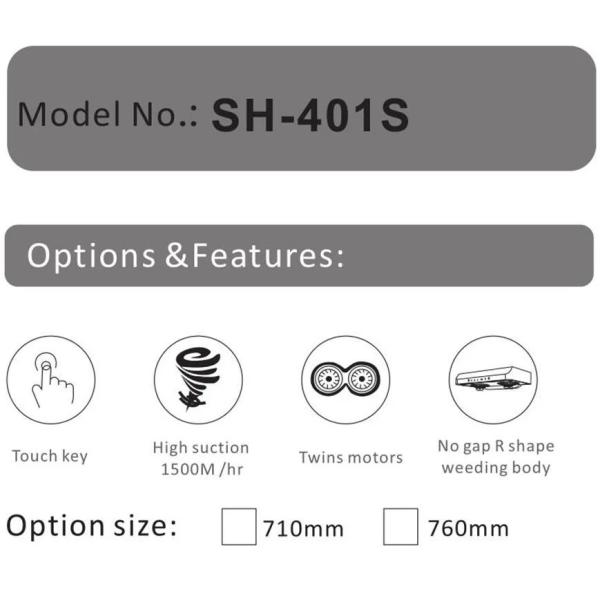 Kitchen Double Motor Silver Ultra Thin Range Hood Silver Profile